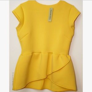 Kingdom and State Yellow Peplum Top